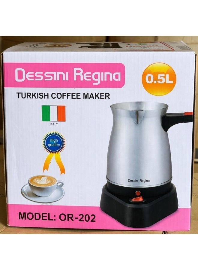 Dessini Regina Electric Turkish Coffee Maker OR-202 Capacity 0.5L with Stainless Steel Coffee Pot for Coffee Tea and Milk - Image 5